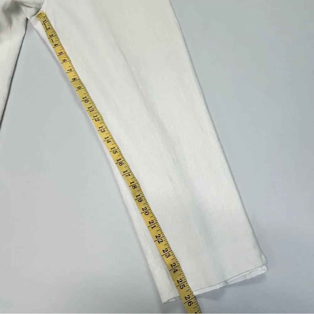 Style & Co Womens Linen Blend Trouser Pants Petite Sz 10PHigh Rise‎ Lined White